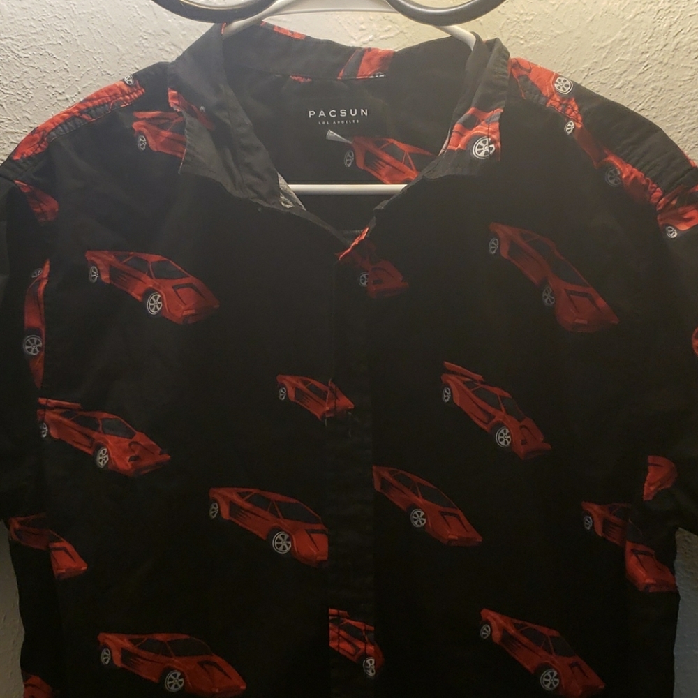 Pacsun red Lamborghini shirt.